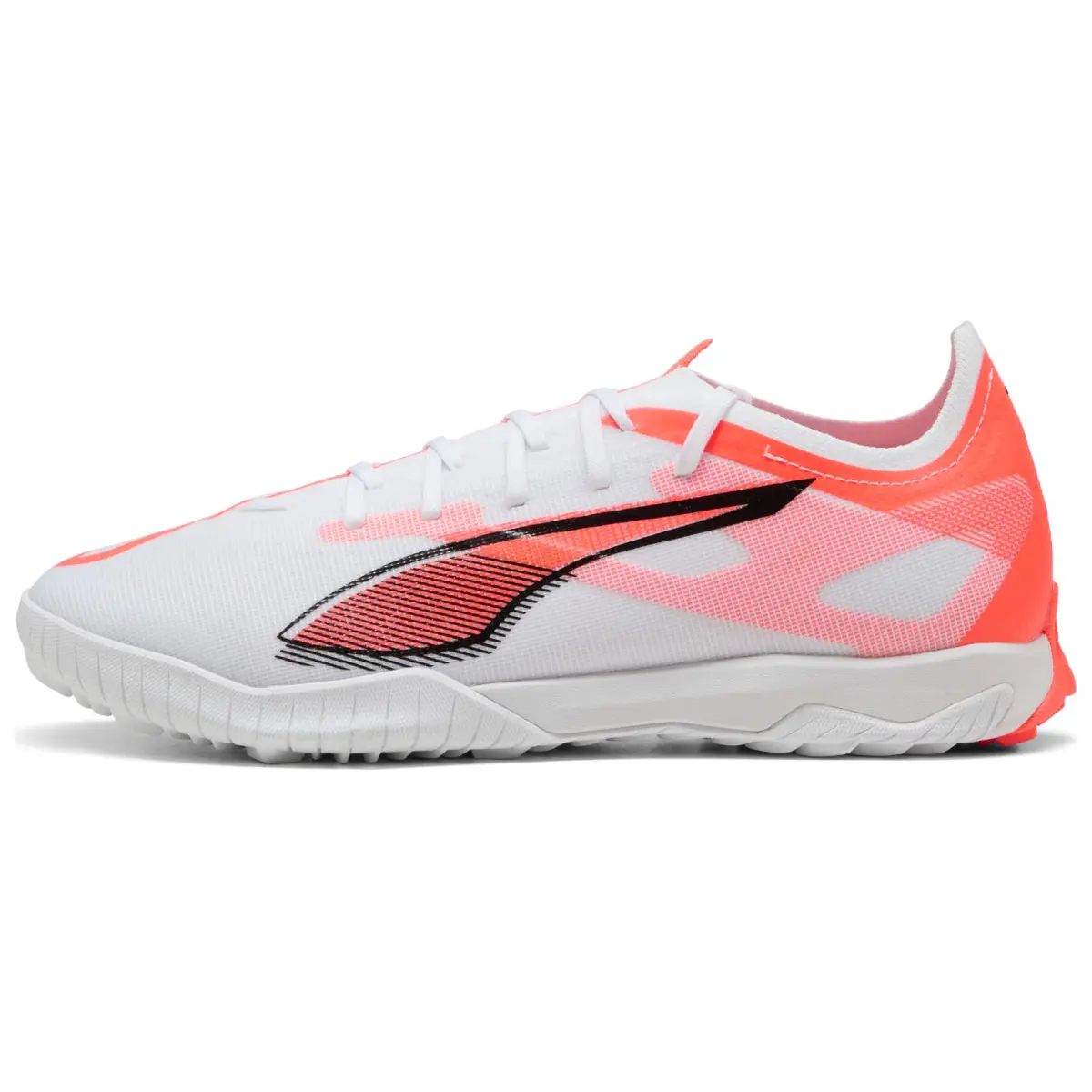 PUMA Ultra 5 Match TT Turf Abrasion Resistant Soccer Shoes Unisex White Black Red
