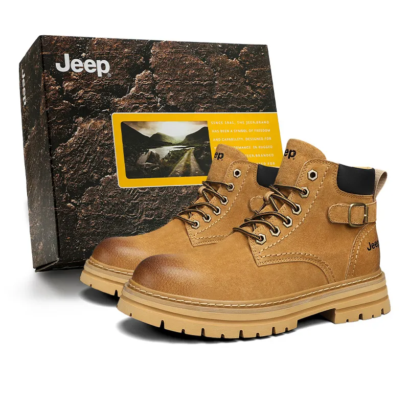 Jeep Classic Yellow Boots Short Combat Boots Men's Yellow Brown