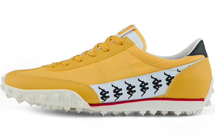 Kappa Textile, Synthetic Leather Retro Sports Lightweight Low top Casual Shoes Men's Yellow White Black