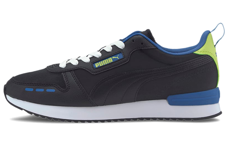 PUMA R78 Neon Casual Shoes Men's Low Top Black/Blue/Yellow