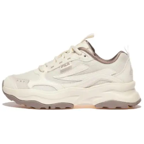 FILA Wood Block Low top Casual Shoes Unisex Beige Korean Style