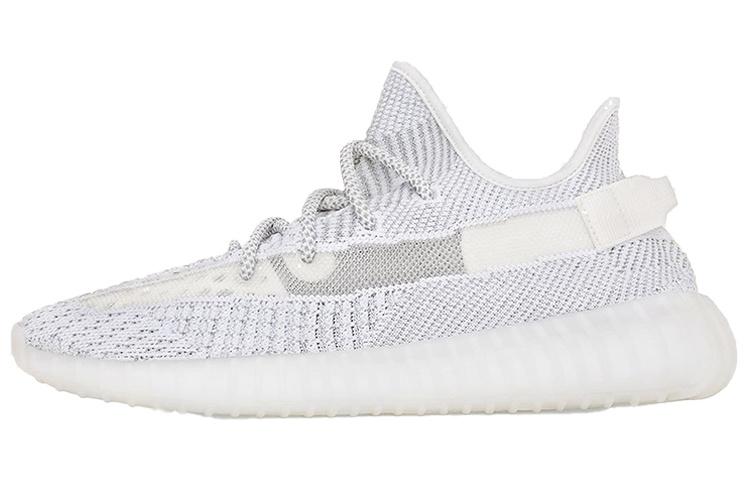 Adidas originals Yeezy Boost 350 V2 Angel \"static\" mesh sports shock-absorbing, non-slip, wear-resistant, breathable and lightweight, low-cut lifestyle shoes, same style for men and women, gray and white, 2018 edition