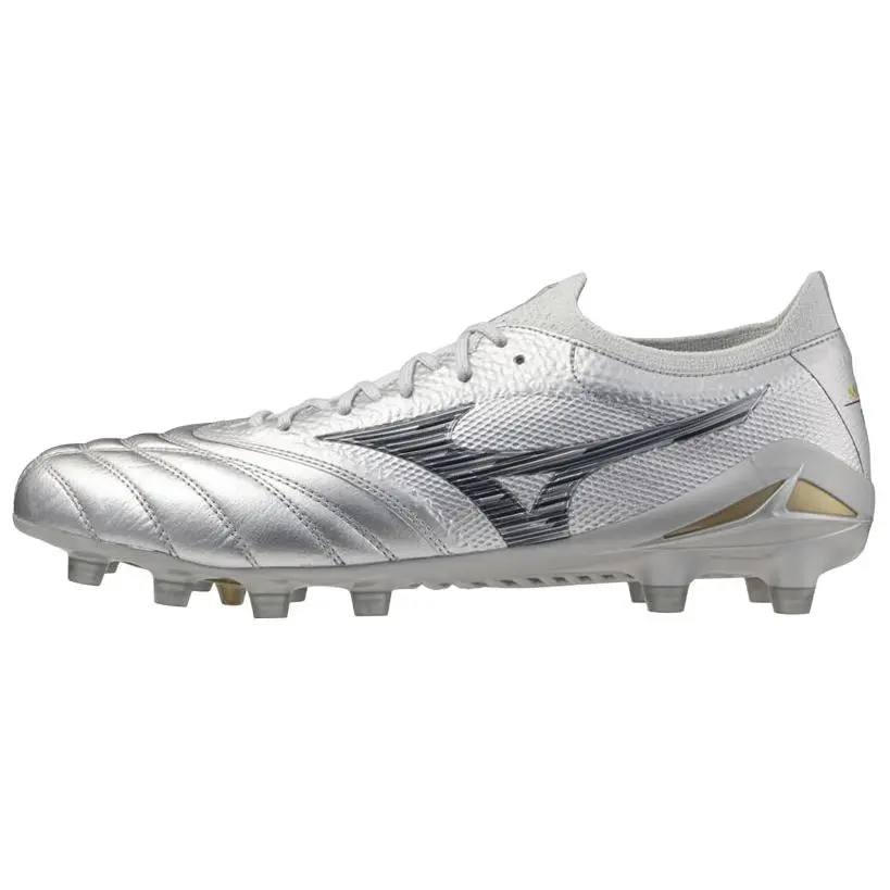 Mizuno Morelia Neo 4 FG Firm Ground TPU Slip Resistant Abrasion Resistant Soccer Shoes Unisex Silver