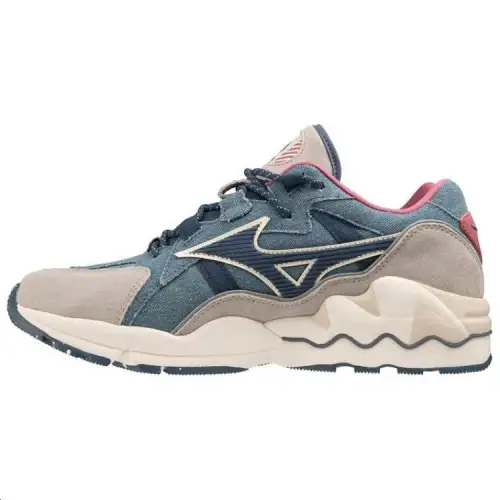 Mizuno Wave Rider 1 Slip Resistant Slip Resistant Low top Casual Shoes Men's Blue Gray
