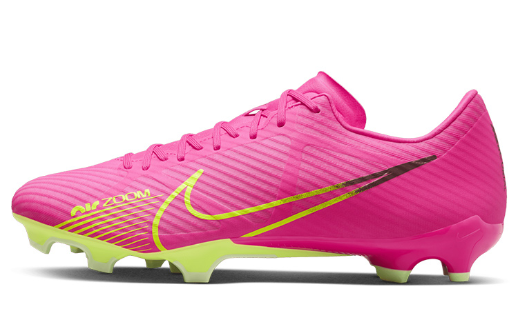 Nike Zoom Vapor 15 Academy round toe lace-up MG (glue spikes) football shoes for men and women, pink and green