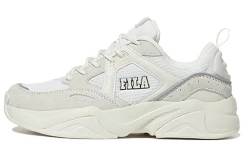 FILA Textile, Leather Comfortable Low top Casual Shoes Unisex Ecru Korean Style