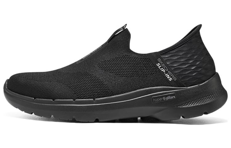Skechers Skechers Go Walk 6 Slip-Ins flash-through technology, comfortable and versatile, shock-absorbing, wear-resistant, breathable, lightweight and resilient, low-cut lifestyle shoes for men, all black