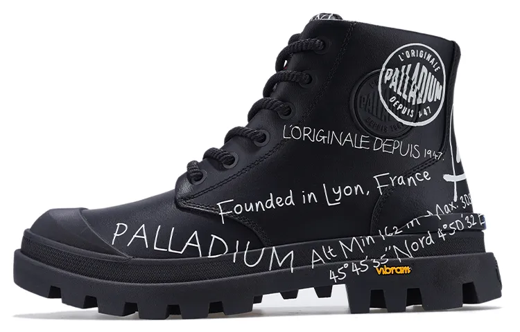 Palladium Pampa Combat Boots Men's Black/White