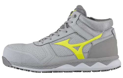 Mizuno Almighty Zw43h Slip Resistant Abrasion Resistant Mid top Sports Casual Shoes Gray Yellow