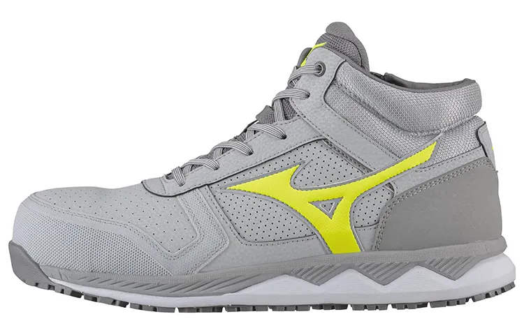 Mizuno Almighty Zw43h Slip Resistant Abrasion Resistant Mid top Sports Casual Shoes Gray Yellow