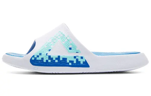 PEAK Tai Ji1.0 Slide Slippers Men's All White Youth Blue