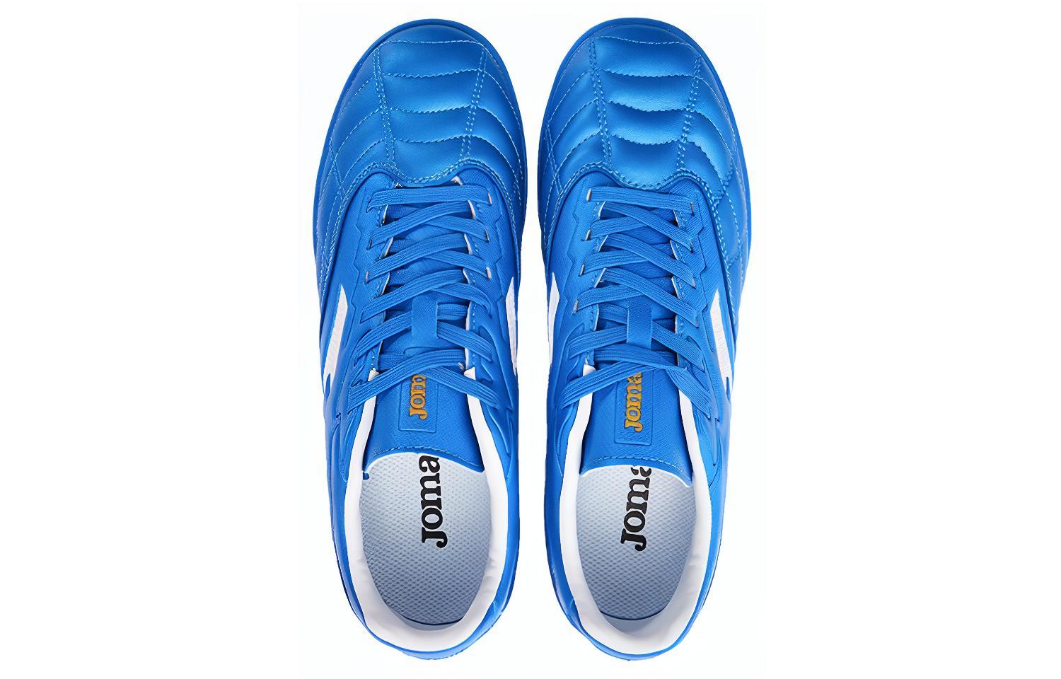 Joma Liga T1 Tf Turf Artificial Turf Synthetic Leather Slip Resistant Coverage Soccer Shoes Men's Blue White