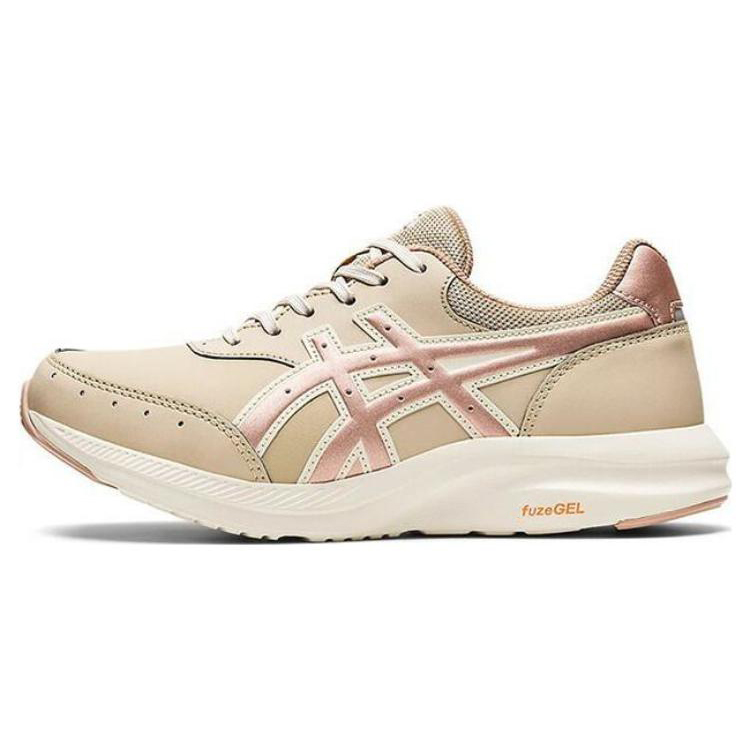 ASICS Life Walker Lace Up Cushioning, Wear Resistant Low top Casual Shoes Women's Brown White