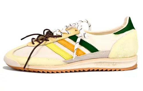 Adidas Originals SL 72 Slip Resistant Abrasion Resistant Low top Casual Shoes Women's Yellow Green