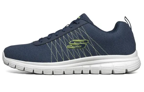 Skechers Burns Cushioning Abrasion Resistant Breathable Low top Casual Shoes Men's Marine Blue