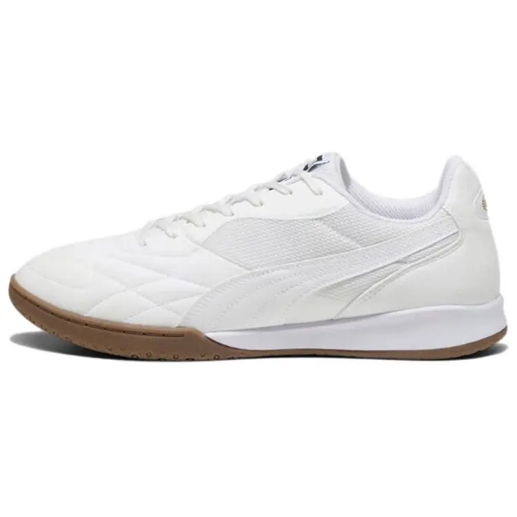 PUMA KING TOP Comfortable And Lightweight Artificial Turf Abrasion Resistant Soccer Shoes Unisex White