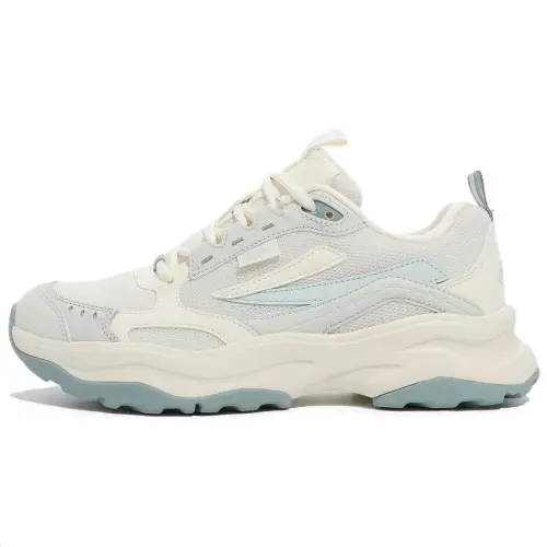 FILA Wood Block V2 Cushioning Low top Casual Shoes Women's Beige Light Blue