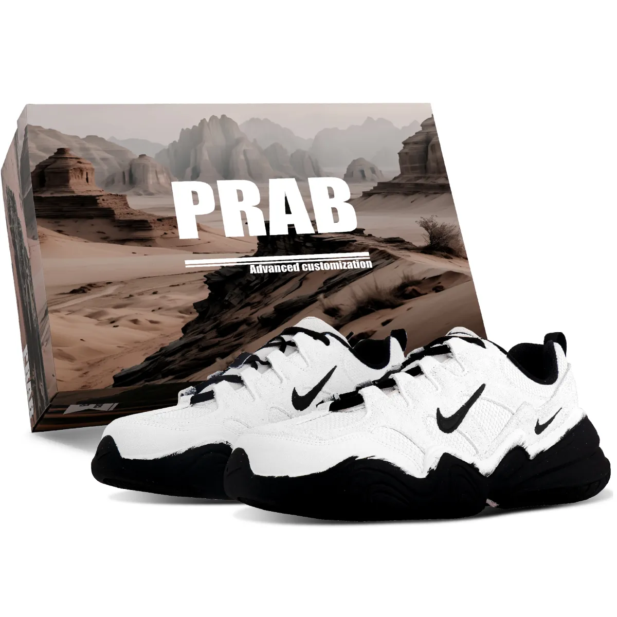 Nike Tech Hera Suede Abrasion Resistant Low top Casual Shoes Unisex Black White