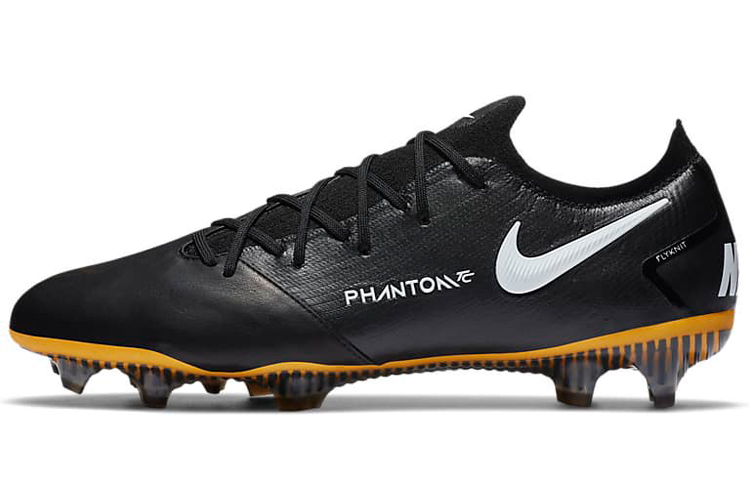 Nike Phantom GT Elite Tech Craft Comfortable Everyday FG (Glue Spikes) Shock Absorbing, Non-Slip and Wear-Resistant Football Shoes, Same Style for Men and Women, Black, White and Yellow
