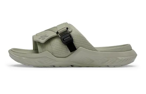 DESCENTE RUNNING Slip Resistant Abrasion Resistant Casual Slippers Men's Light Khaki