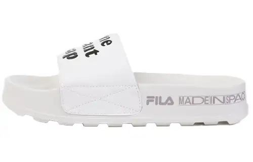 FILA Drifter Rubber Sole Slide Slippers Unisex White Black Korean Style