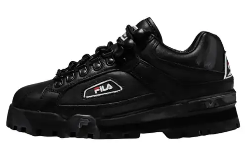 FILA Abrasion Resistant Lightweight Wear resistant And Lightweight Low top Casual Shoes Men's Black Korean Style