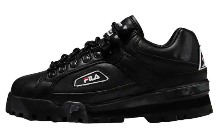 FILA Abrasion Resistant Lightweight Wear resistant And Lightweight Low top Casual Shoes Men's Black Korean Style