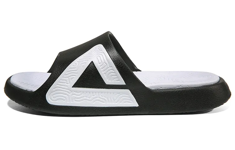 PEAK Taichi Classic Slippers Rubber Slide Slippers Men's Black White