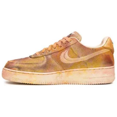 Stussy x Nike Air Force 1 Low Hand Dyed 'New York Cushioning, Wear Resistant Low top Casual Shoes Unisex Brown