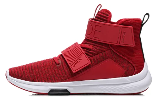 LiNing Samu Anti-Slip Wear-Resistant Breathable Coverage Support High-Top Casual Shoes Unisex Red