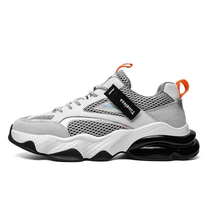 JEEP SPIRIT Mesh, Textile, Synthetic Leather Low top Casual Shoes Men's Moon Dust Gray