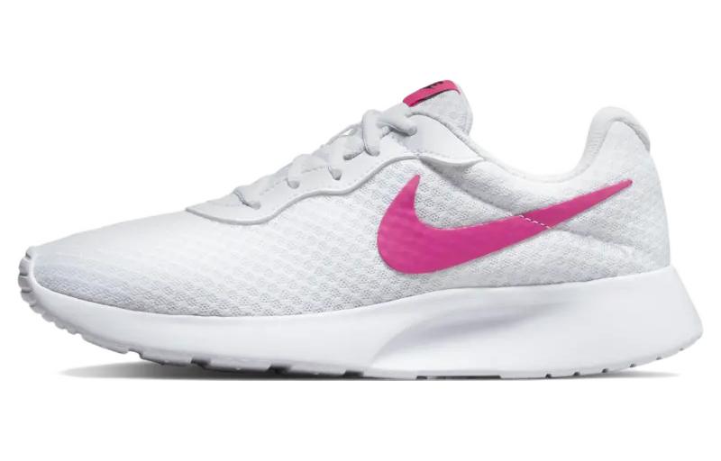 Nike Tanjun fabric, recyclable materials, comfortable, shock-absorbing, non-slip, wear-resistant, breathable, low-cut lifestyle shoes, women's pink and white