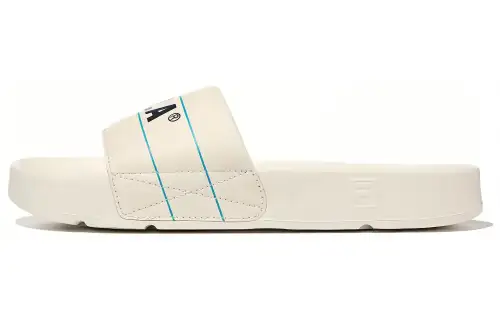 FILA Drifter Lines Casual Sports Slippers Unisex Beige Blue Korean Version 'Creamwhite Blue'