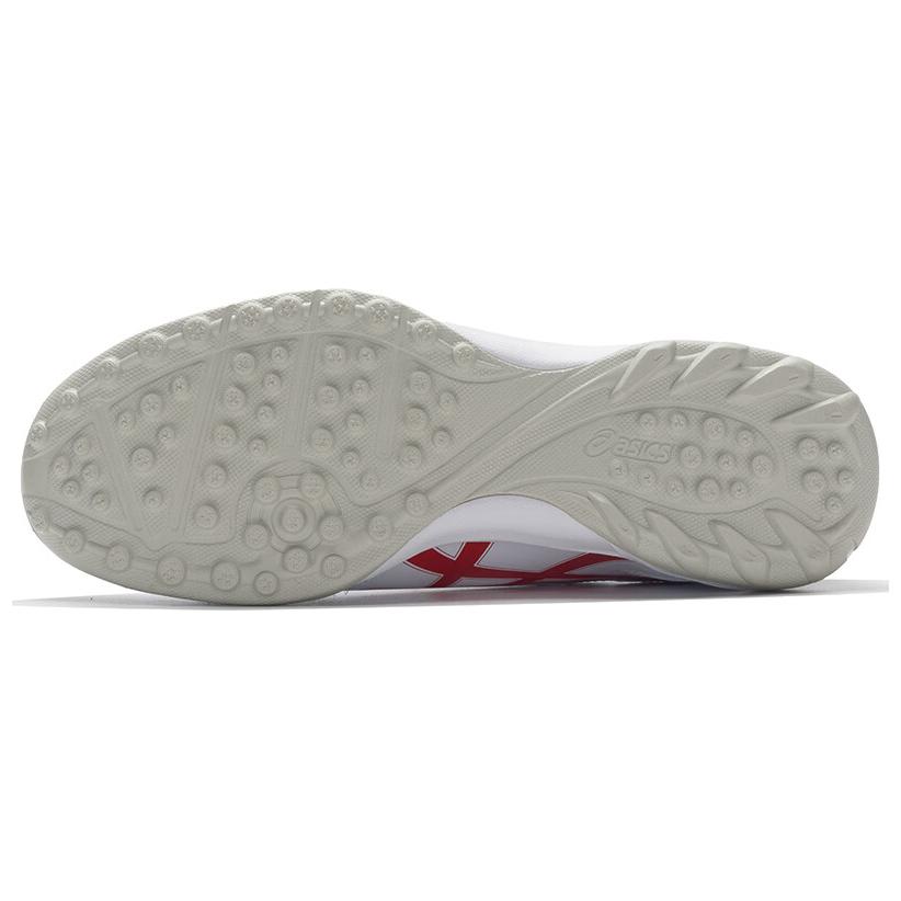 ASICS TF Turf Artificial Turf Abrasion Resistant Soccer Shoes Men’s White Red