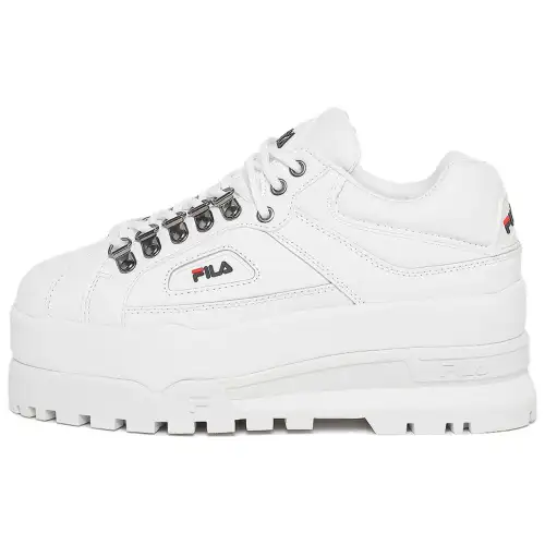 FILA Trailblazer Wedge Comfortable Cushioning, Wear Resistant Low top Casual Shoes Women's White