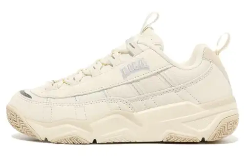 FILA Bitmap Textile, Leather Sports Low top Casual Shoes Unisex Ecru