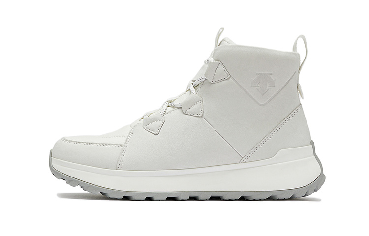 DESCENTE Ski Style Slip Resistant Abrasion Resistant High top Casual Shoes Women's Light Gray