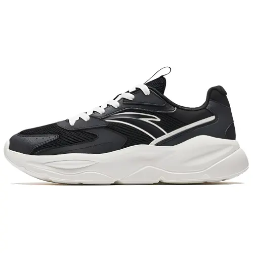 Anta Unruly Series Fabric Slip Resistant Abrasion Resistant Low top Casual Shoes Men's Black White