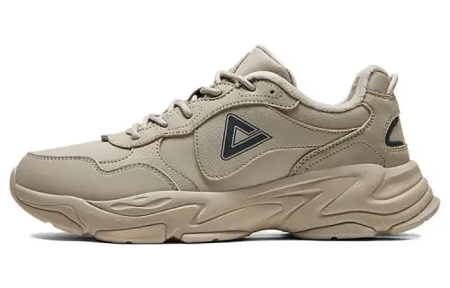 PEAK Slip Resistant Abrasion Resistant Low top Casual Shoes Unisex Beige Gray