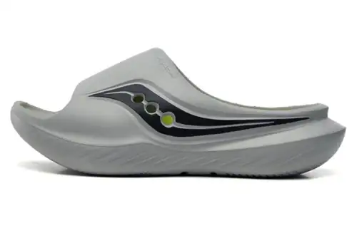 Saucony Cradle Slip Resistant Abrasion Resistant Slide Slippers Unisex Gray Black