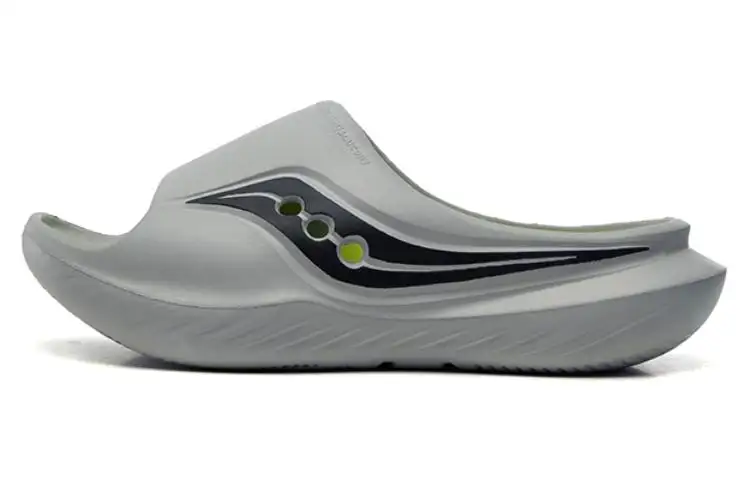 Saucony Cradle Slip Resistant Abrasion Resistant Slide Slippers Unisex Gray Black