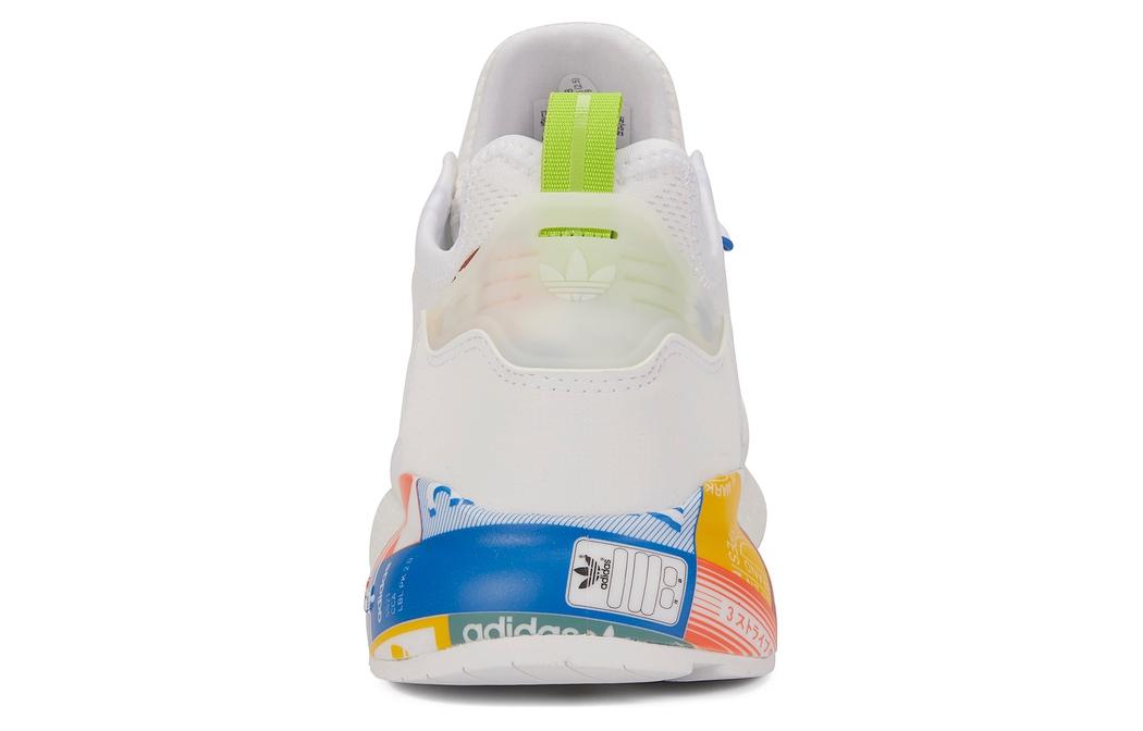 Кроссовки adidas originals ZX 2K Boost (бело-сине-оранжевые) — Белый / синий / оранжевый — фото 6