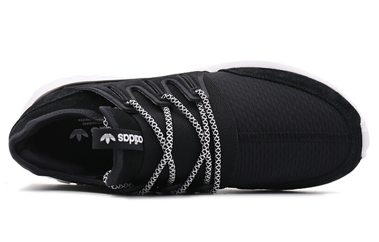 Мужские кроссовки adidas originals Tubular Radial (черно-белые) — Чёрный / белый — фото 4