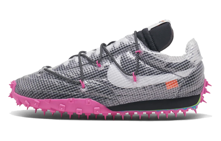 Женские кроссовки OFF-WHITE OFF-WHITE x Nike Waffle Racer (серебристо-пурпурные)