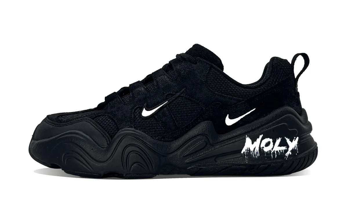Nike Tech Hera Night Kiss Abrasion Resistant Lightweight Low top Casual Shoes Unisex Black White