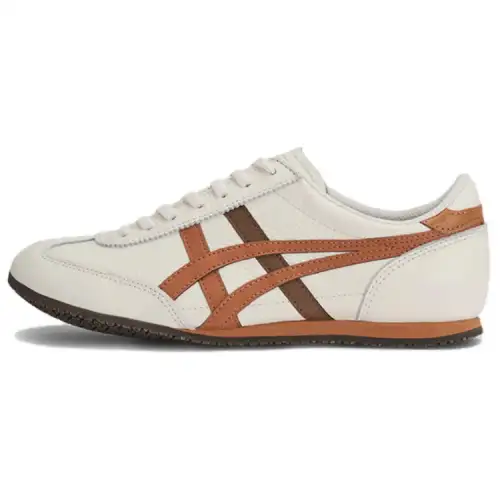 Onitsuka Tiger Machu Racer Slip Resistant Abrasion Resistant Low top Casual Shoes Unisex White Orange