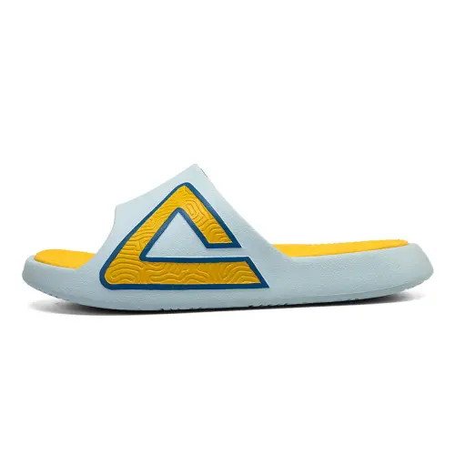 PEAK Tai Ji1.0 Slip Resistant Slide Slippers Men's Sky Blue Bright Yellow