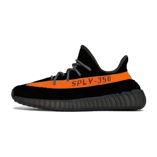 Adidas Originals Yeezy Boost 350 Abrasion Resistant Low top Casual Shoes Unisex Black Orange
