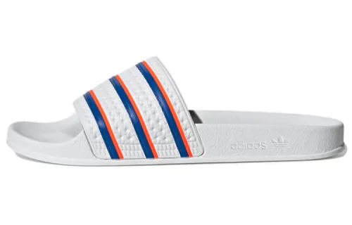 Adidas Adilette Slides 'White Blue Solar Red'