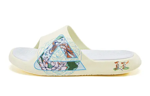 PEAK Tai Ji1.0 Slide Slippers Men's White Light Yellow
